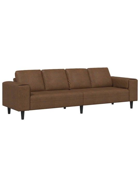 Diivanikomplekt pruun tehisnaha suede