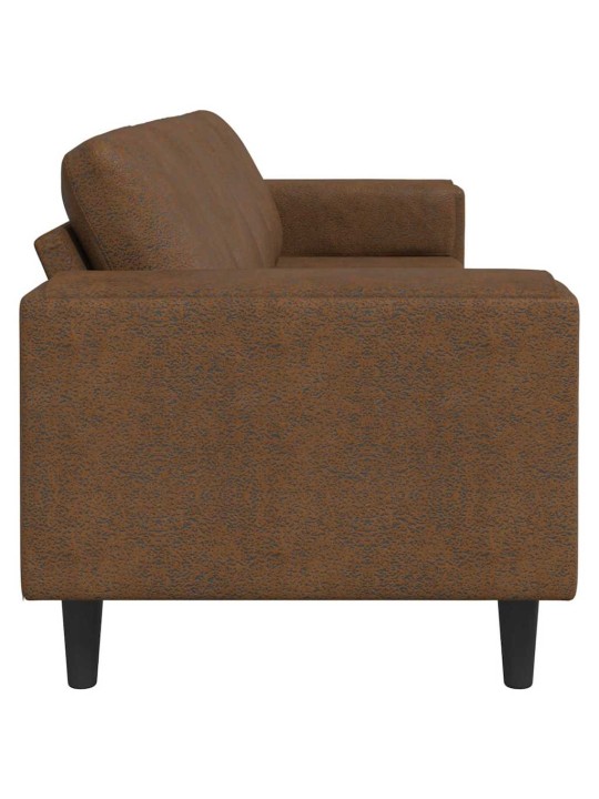 Diivanikomplekt pruun tehisnaha suede