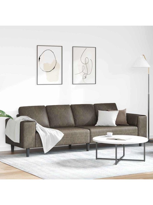 Diivanikomplekt tumehall tehisnaha suede