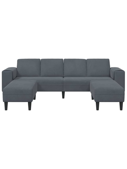 Diivanikomplekt 3 tk tumehall samet