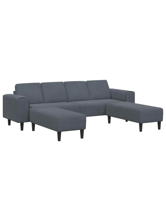 Diivanikomplekt 3 tk tumehall samet