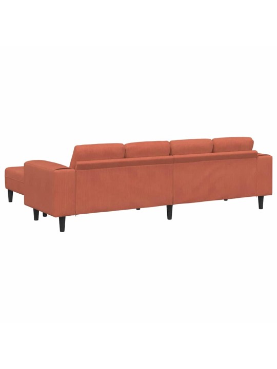 Kangast diivan padjaga punane oranž 208 cm kordurori kangas