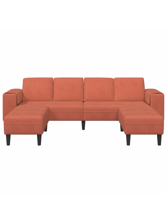 Kangast diivan padjaga punane oranž 208 cm kordurori kangas