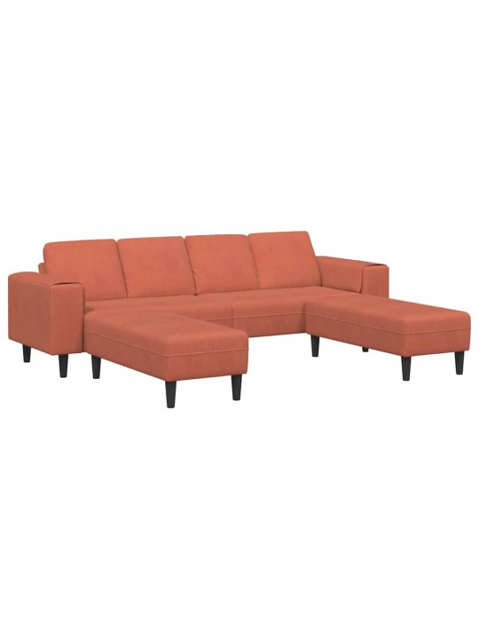 Kangast diivan padjaga punane oranž 208 cm kordurori kangas