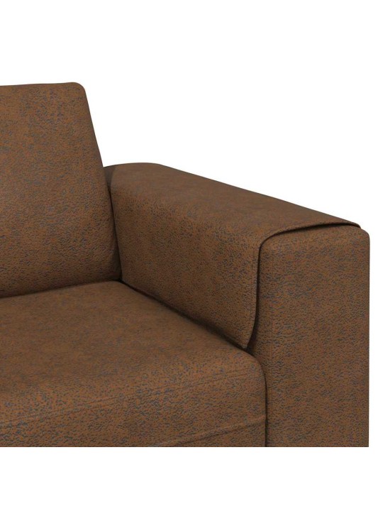 Diivanikomplekt 3 tk pruun tehisnaha suede