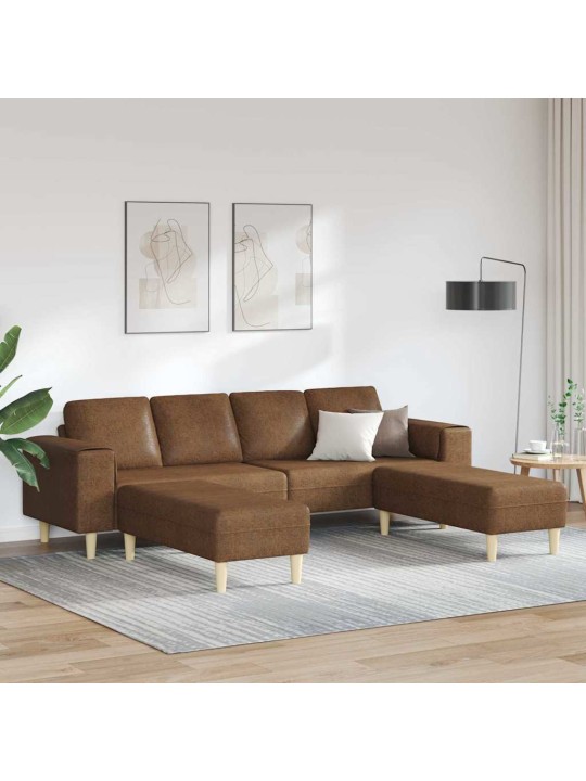 Diivanikomplekt 3 tk pruun tehisnaha suede
