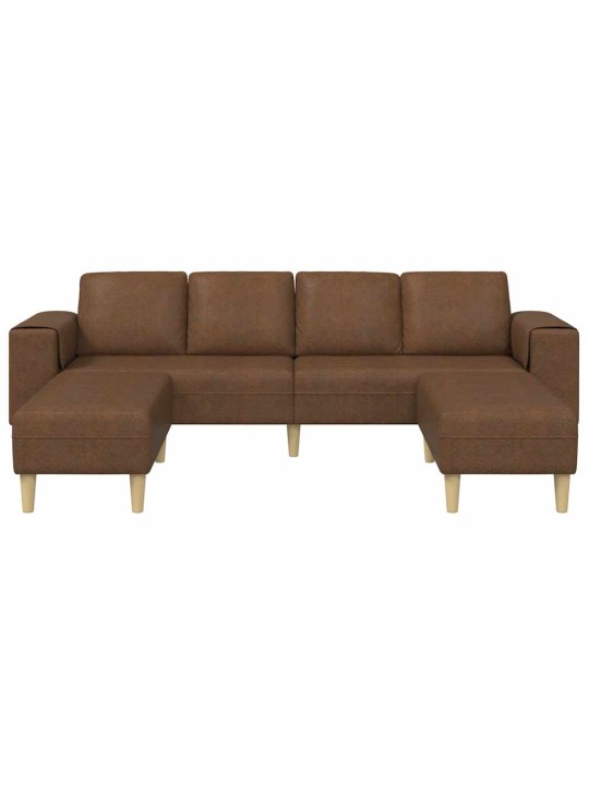 Diivanikomplekt 3 tk pruun tehisnaha suede