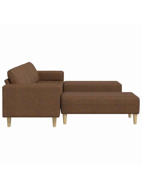 Diivanikomplekt 3 tk pruun tehisnaha suede