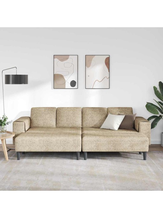 Diivanikomplekt 3 tk helehall tehisnaha suede