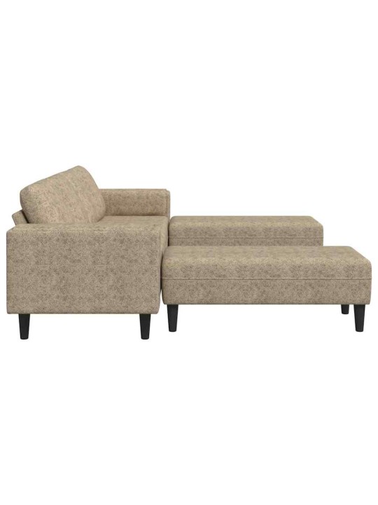 Diivanikomplekt 3 tk helehall tehisnaha suede
