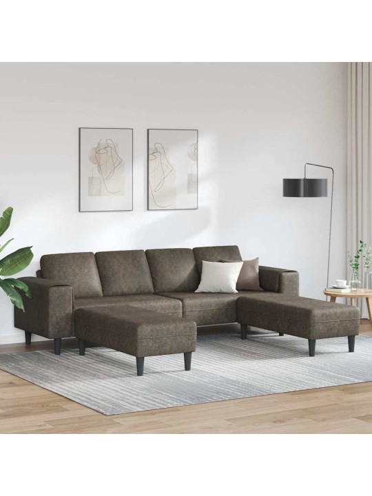 Diivanikomplekt 3 tk tumehall tehisnaha suede