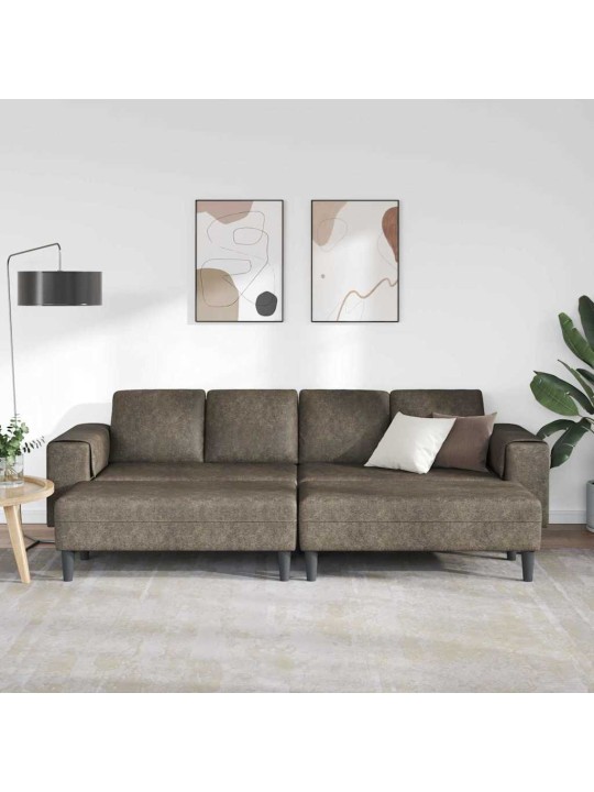 Diivanikomplekt 3 tk tumehall tehisnaha suede