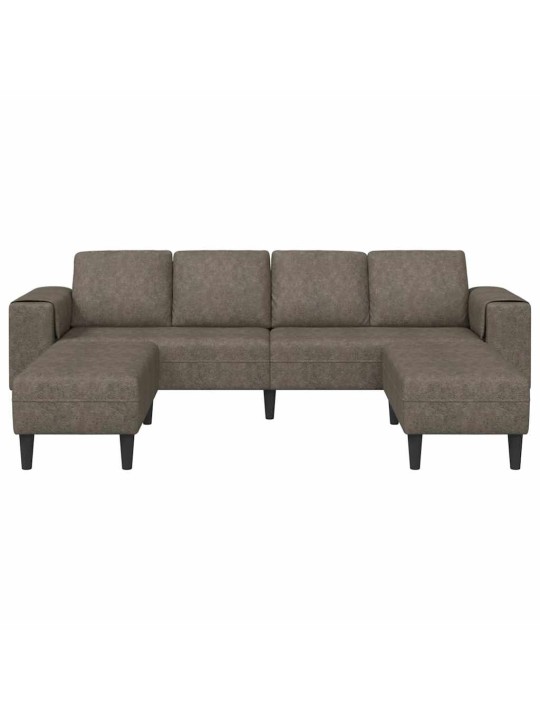 Diivanikomplekt 3 tk tumehall tehisnaha suede