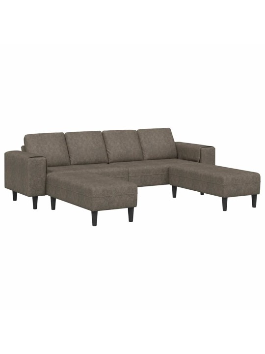 Diivanikomplekt 3 tk tumehall tehisnaha suede