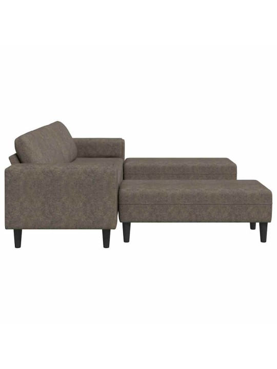 Diivanikomplekt 3 tk tumehall tehisnaha suede