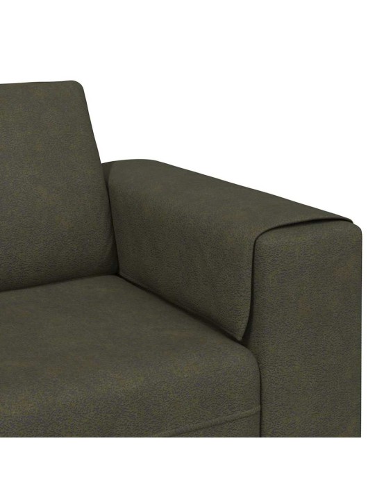 Diivanikomplekt 3 tk armee roheline tehisnaha suede