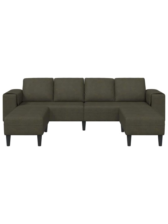 Diivanikomplekt 3 tk armee roheline tehisnaha suede