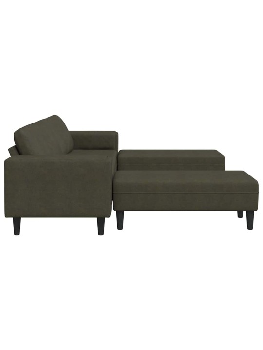 Diivanikomplekt 3 tk armee roheline tehisnaha suede