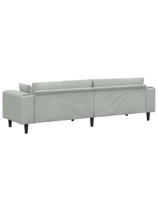 Sametdiivan padjaga helehall 208 cm samet