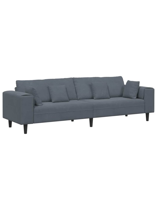 Sametdiivan padjaga tumehall 208 cm samet