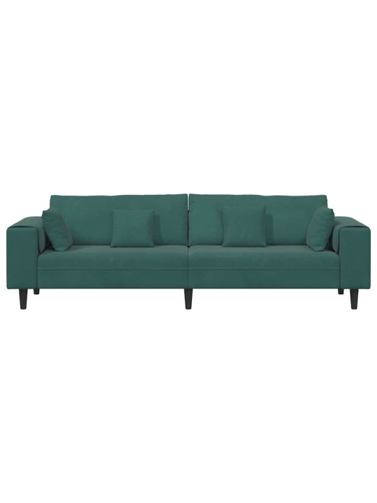 Sametdiivan padjaga tume rohelise 208 cm samet