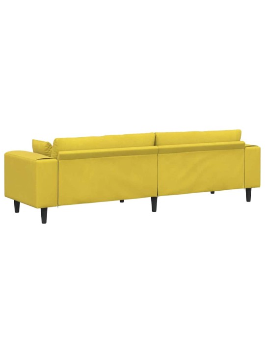 Sametdiivan padjaga kollane 210 cm samet