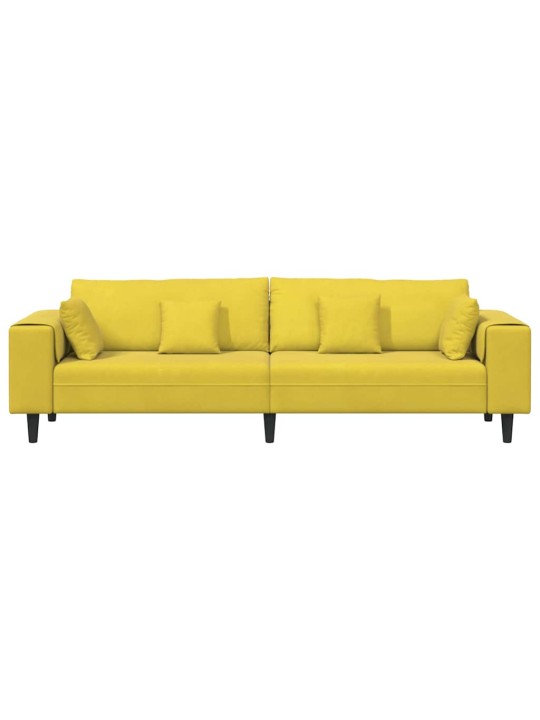 Sametdiivan padjaga kollane 210 cm samet