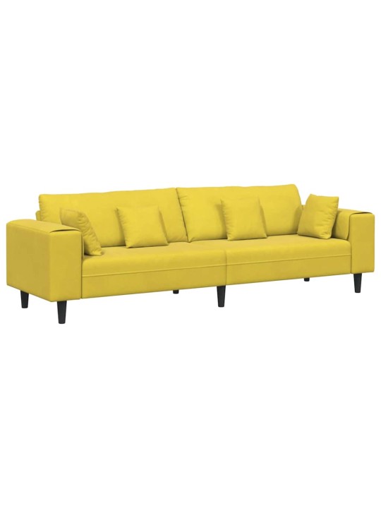 Sametdiivan padjaga kollane 210 cm samet