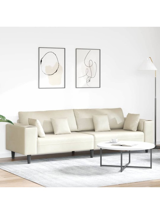 Sametdiivan padjaga kreemjas 208 cm samet