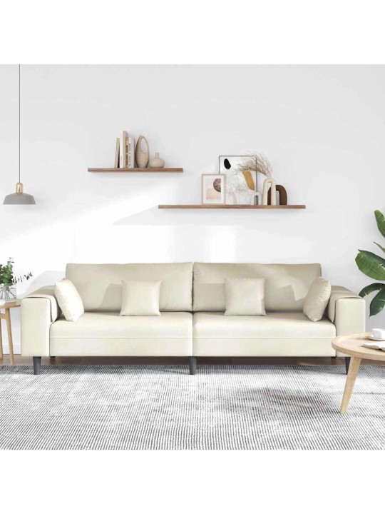 Sametdiivan padjaga kreemjas 208 cm samet