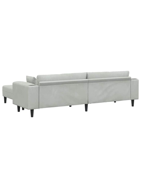 Sametdiivan padjaga 3 tk helehall 208 cm samet