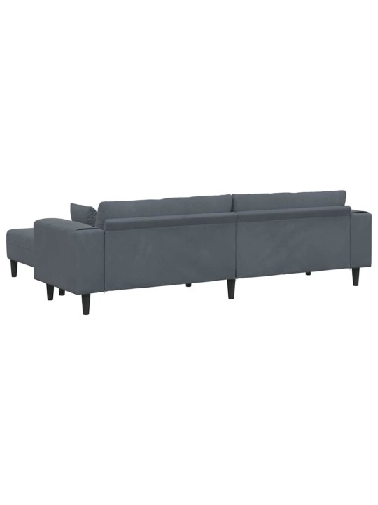 Sametdiivan padjaga 3 tk tumehall 208 cm samet