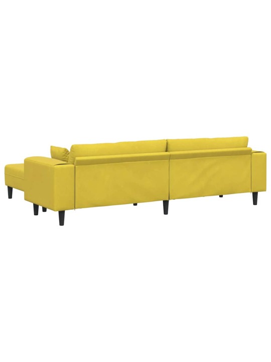 Sametdiivan padjaga 3 tk kollane 208 cm samet