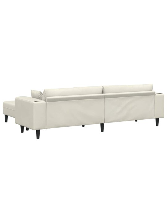 Sametdiivan padjaga 3 tk kreemjas 208 cm samet