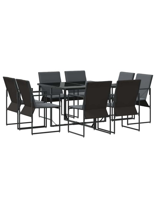 Aia söögilaudade komplekt 9 tk must teras