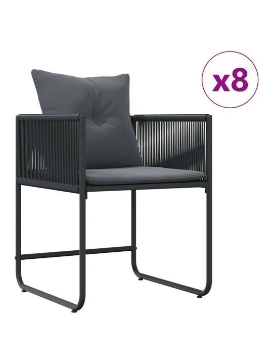 Aia söögilaudade komplekt 9 tk must teras