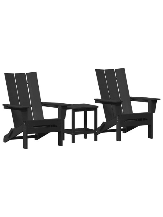 Aia lõõgastusmööbel 3 tk must 38 x 38 x 46cm plastmass