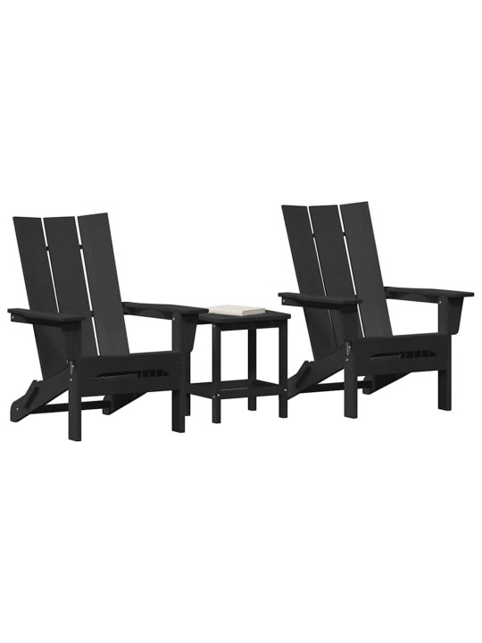 Aia lõõgastusmööbel 3 tk must 38 x 38 x 46cm plastmass