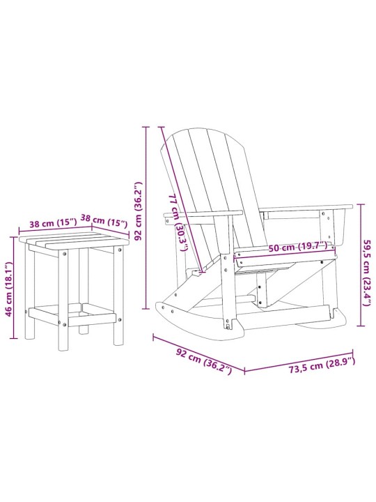 Aia lounge komplekt 3 tk valge hdpe