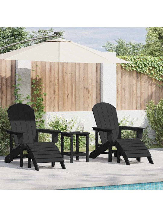 Aia lõõgastusmööbel 2 tk must 74 x 82 x 90cm plastmass