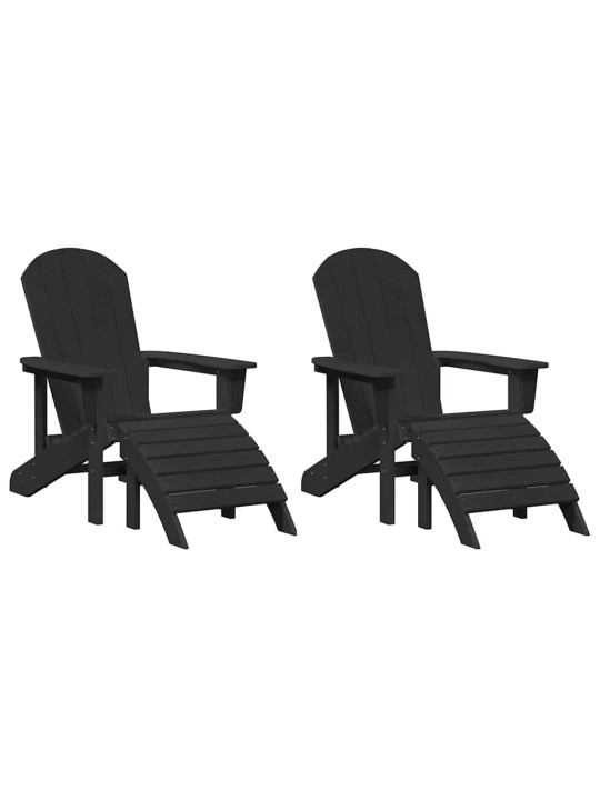 Aia lõõgastusmööbel 2 tk must 74 x 82 x 90cm plastmass