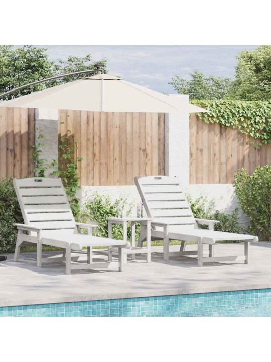 Aia lõõgastusmööbel 2 tk valge 53 x 195.5 x 30 cm polyethylene