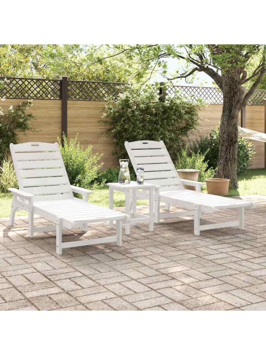 Aia lõõgastusmööbel 2 tk valge 53 x 195.5 x 30 cm polyethylene