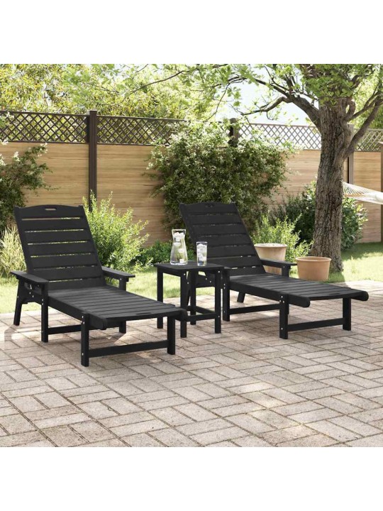 Aia lõõgastusmööbel 2 tk must 53 x 195.5 x 30 cm polyethylene