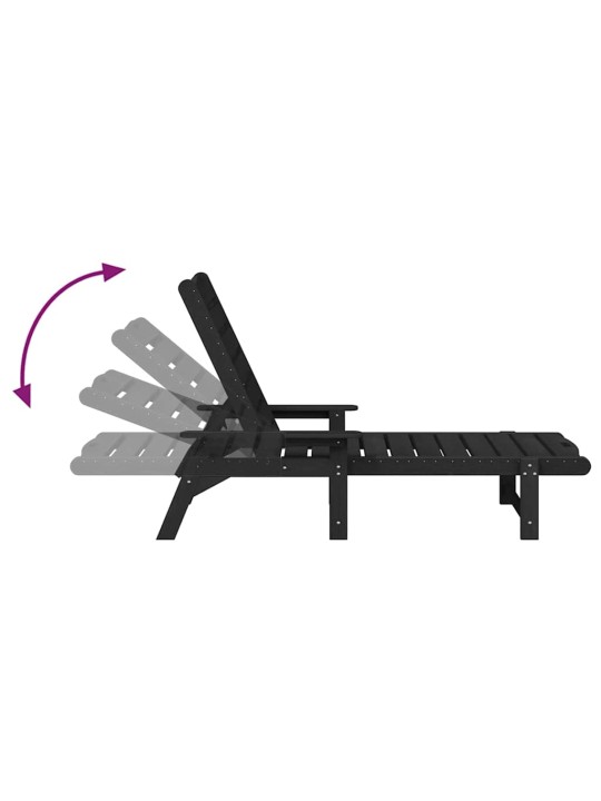 Aia lõõgastusmööbel 2 tk must 53 x 195.5 x 30 cm polyethylene