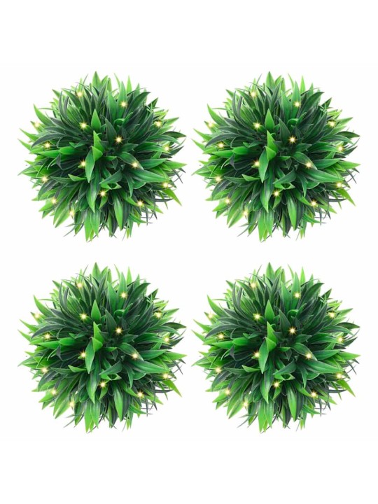 KUNSTPUKSPUIDUST PALLID LED TULEDEGA 4 TK ROHELINE 15 CM