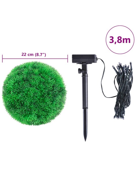 KUNSTPUKSPUIDUST PALLID LED TULEDEGA 2 TK ROHELINE 22 CM