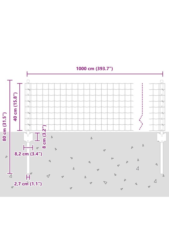 Aed koos postidega hall 0.4 x 10 m teras