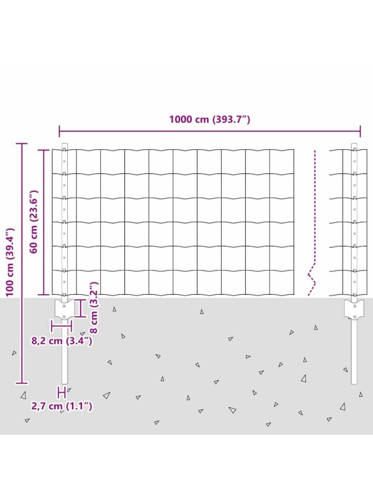 Aed koos postidega hall 0.6 x 10 m teras
