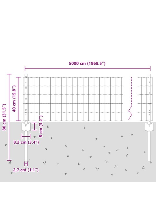 Aed koos postidega hall 0.4 x 50 m teras